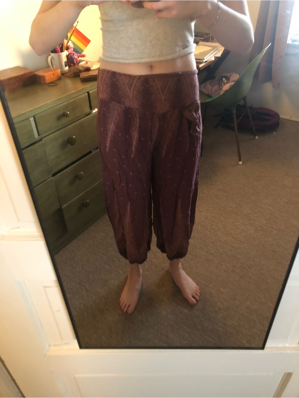 Men’s Harem Pants in Maroon - Lightweight Boho Bottoms